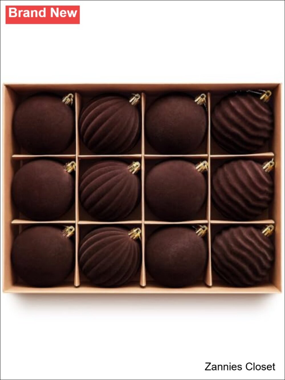 🎄 VeriNatural 3.15" Velvet Christmas Ball Ornaments 12 Pc Shatterproof Set